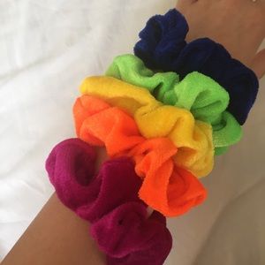 Neon Rainbow Scrunchies :D